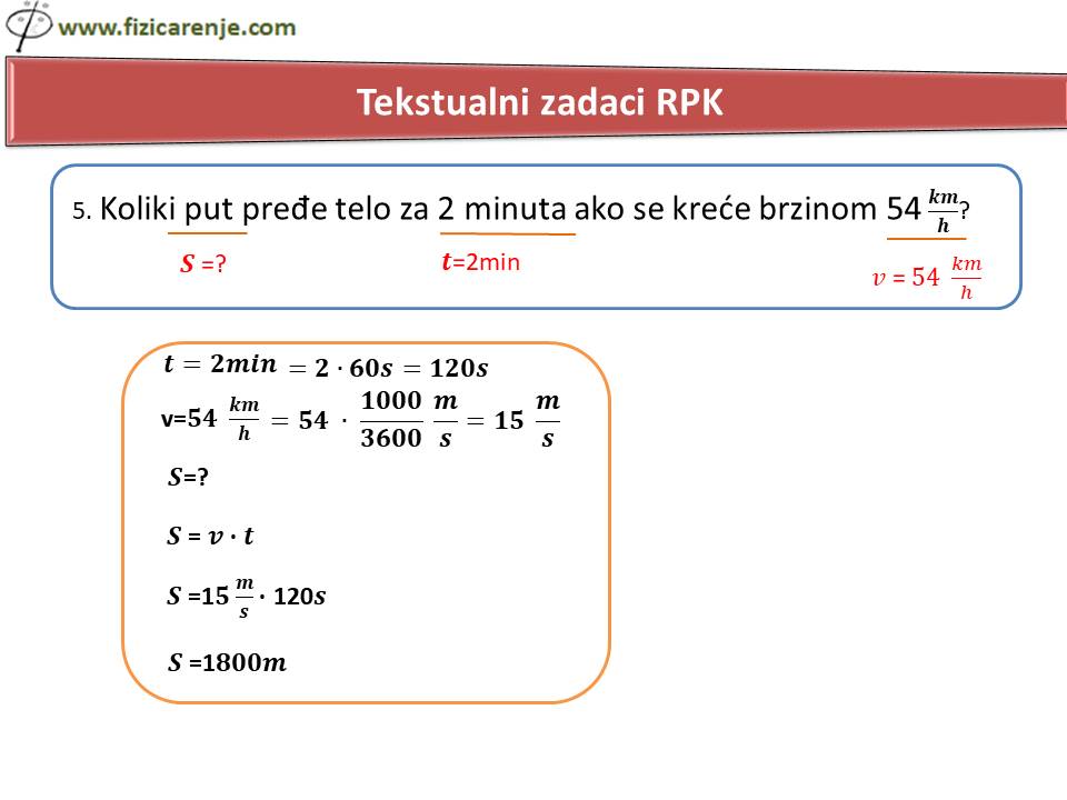 mehaničko kretanje rešeni zadaci