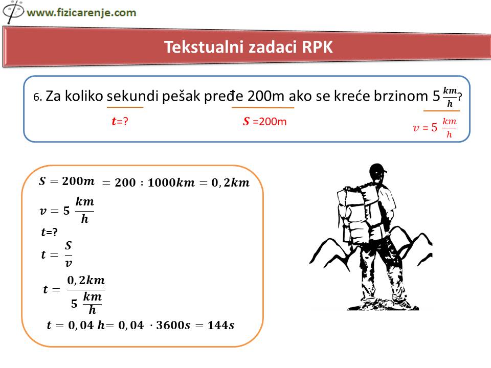 Mehaničko kretanje fizika zadaci