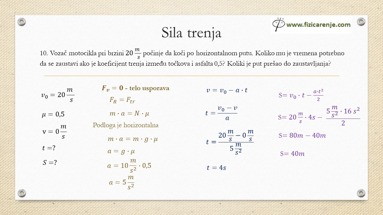 Sila trenja zadaci