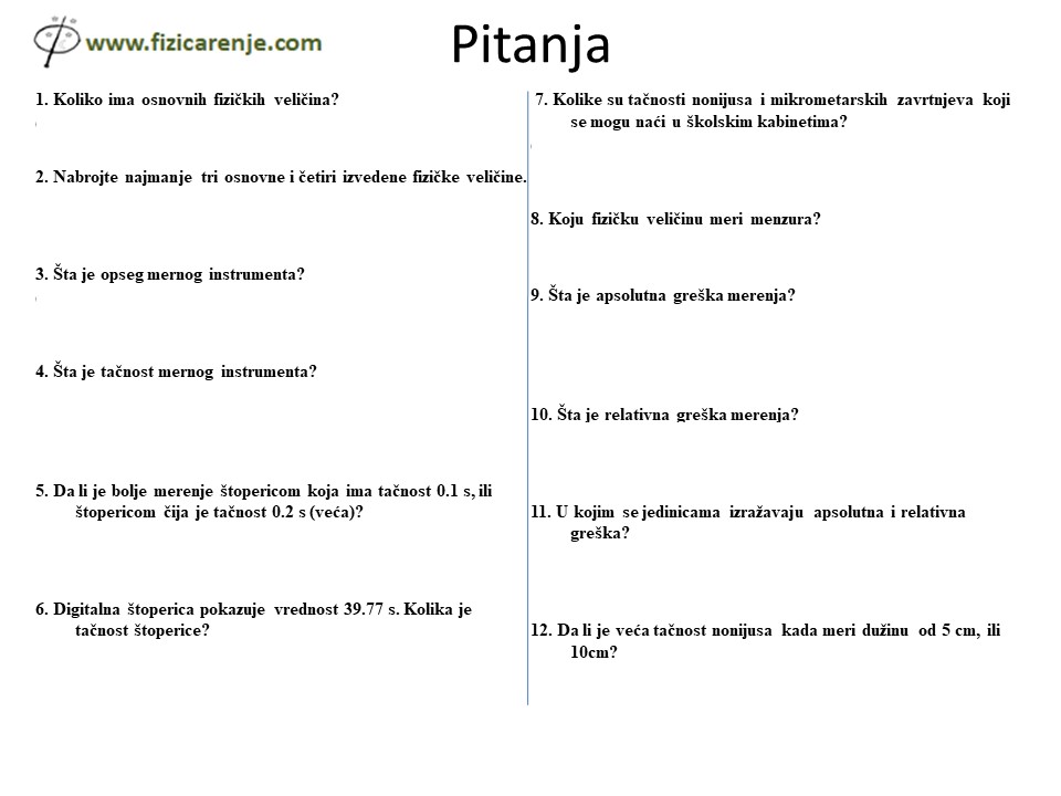 merenje pripremna nastava