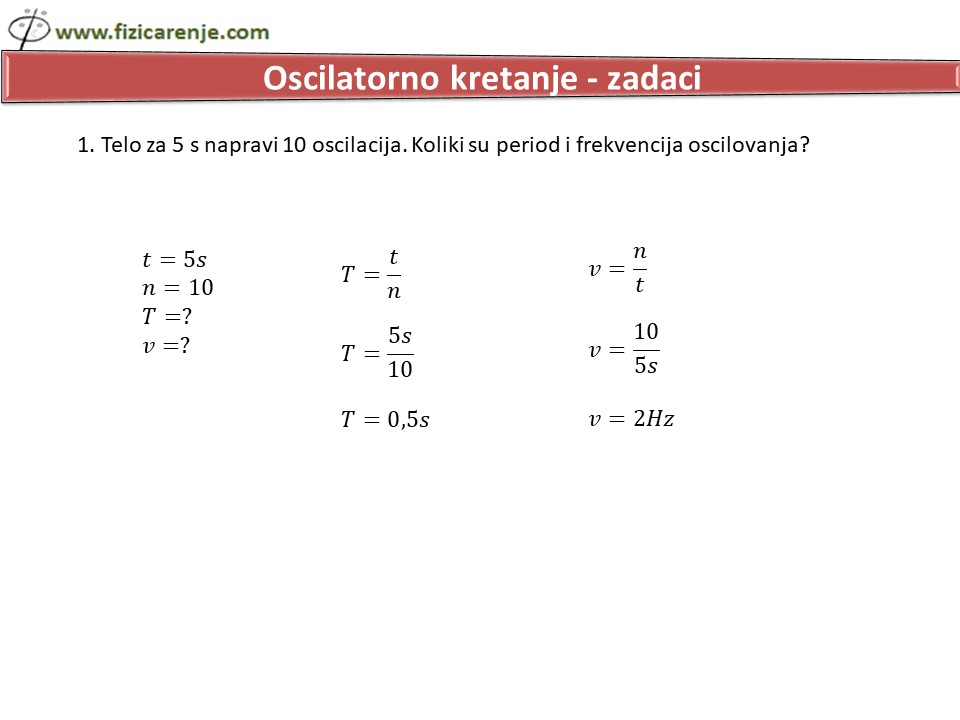 Oscilatorno kretanje zadaci