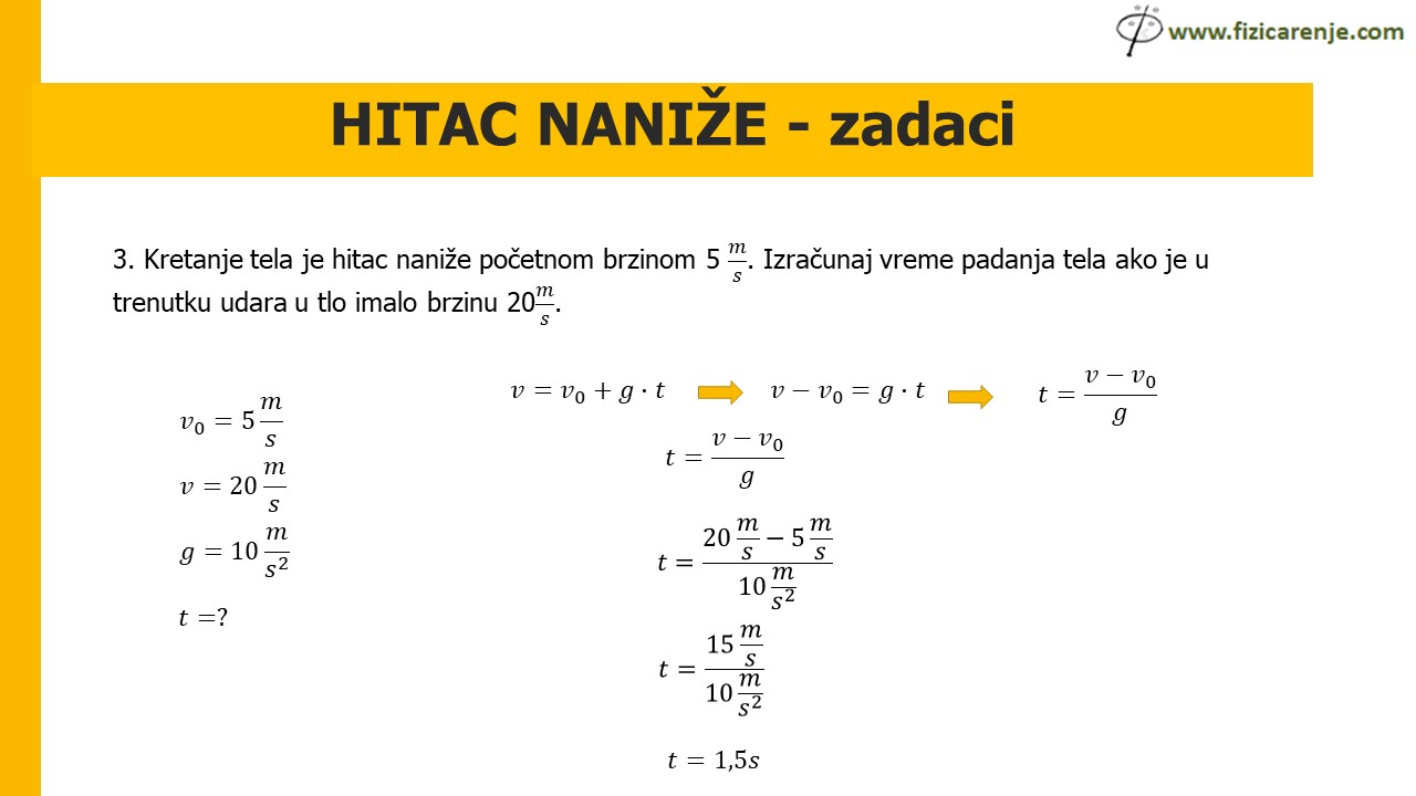 Hitac naniže zadaci