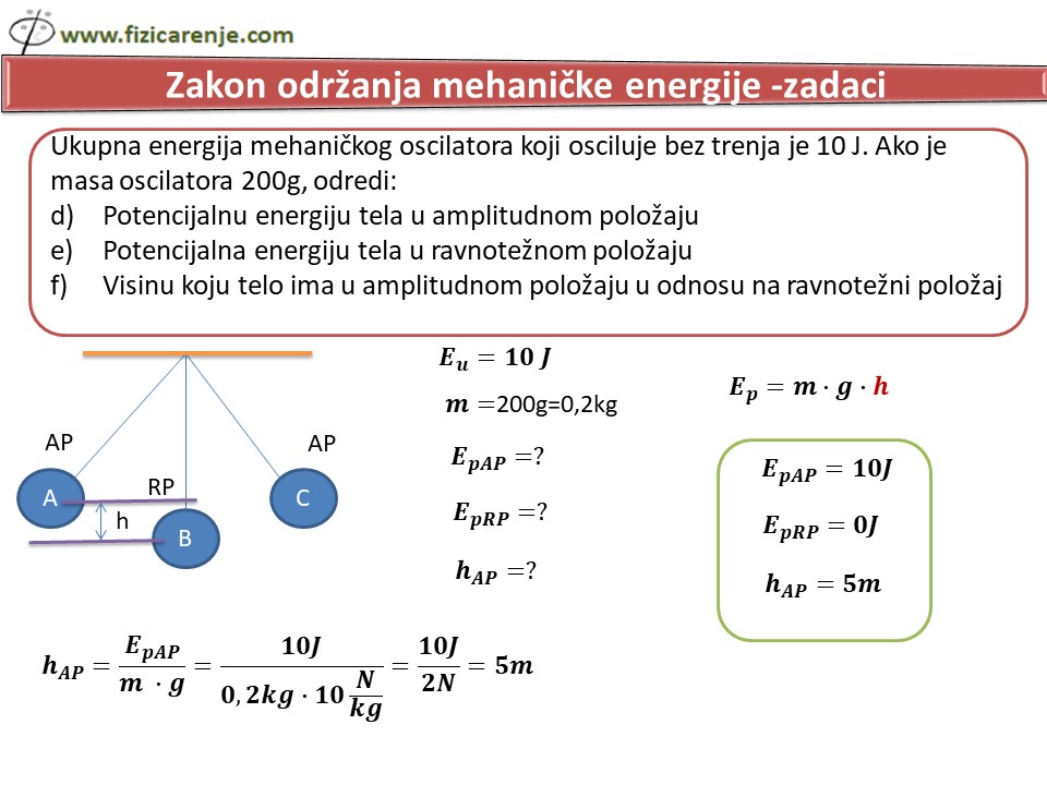 Slide4-3 Zadaci - Zakon održanja mehaničke energije