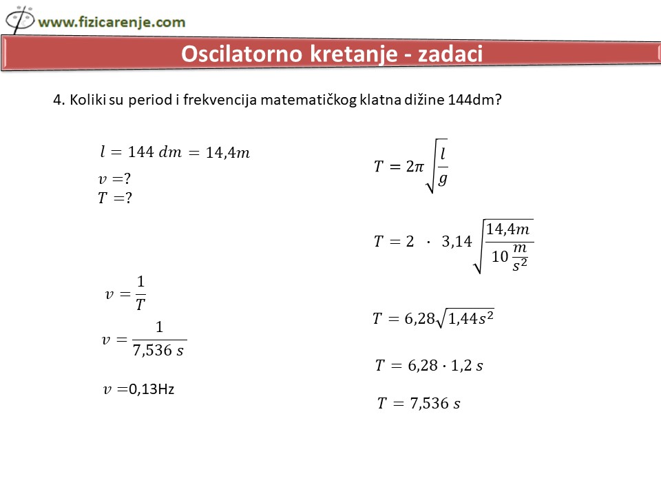 Oscilatorno kretanje zadaci