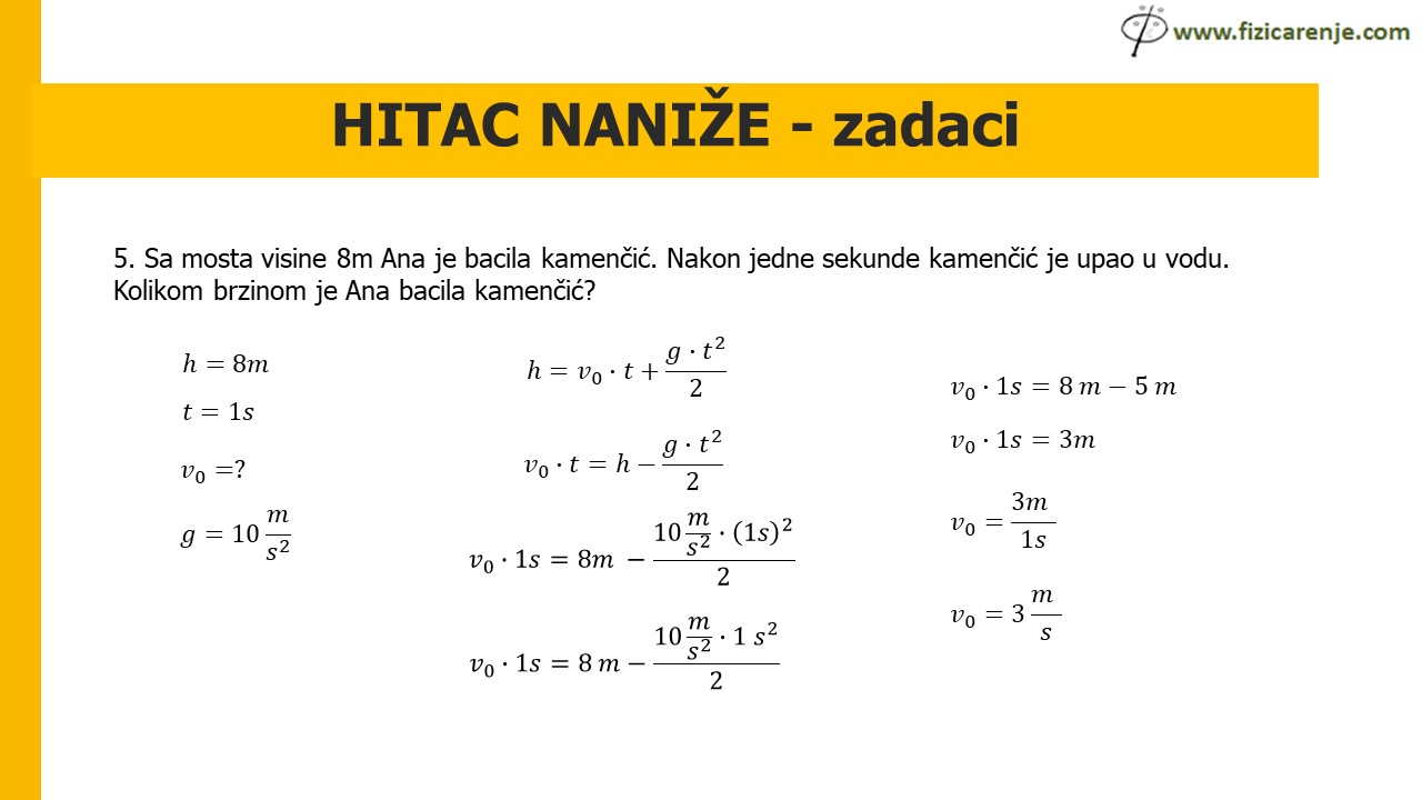 Hitac naniže zadaci