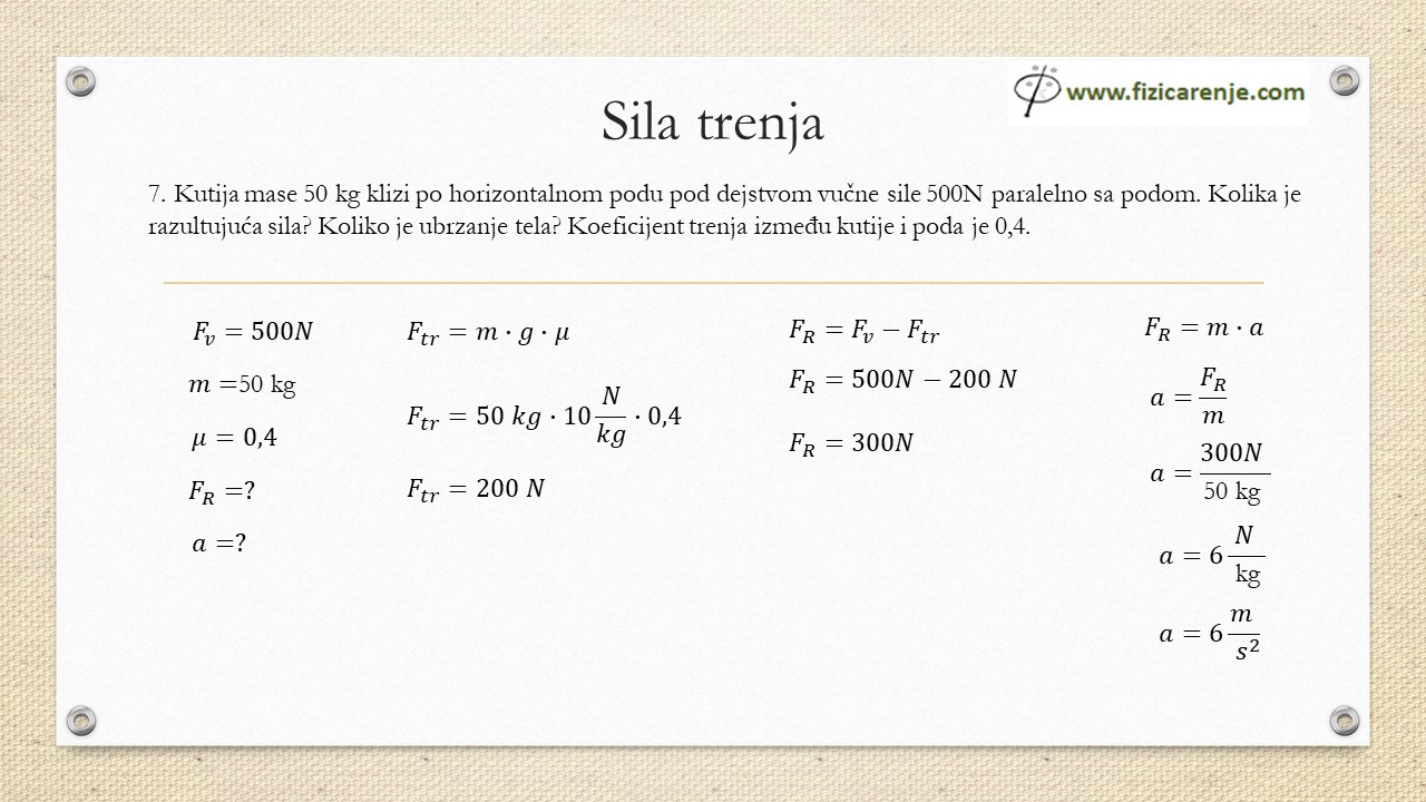 Sila trenja zadaci