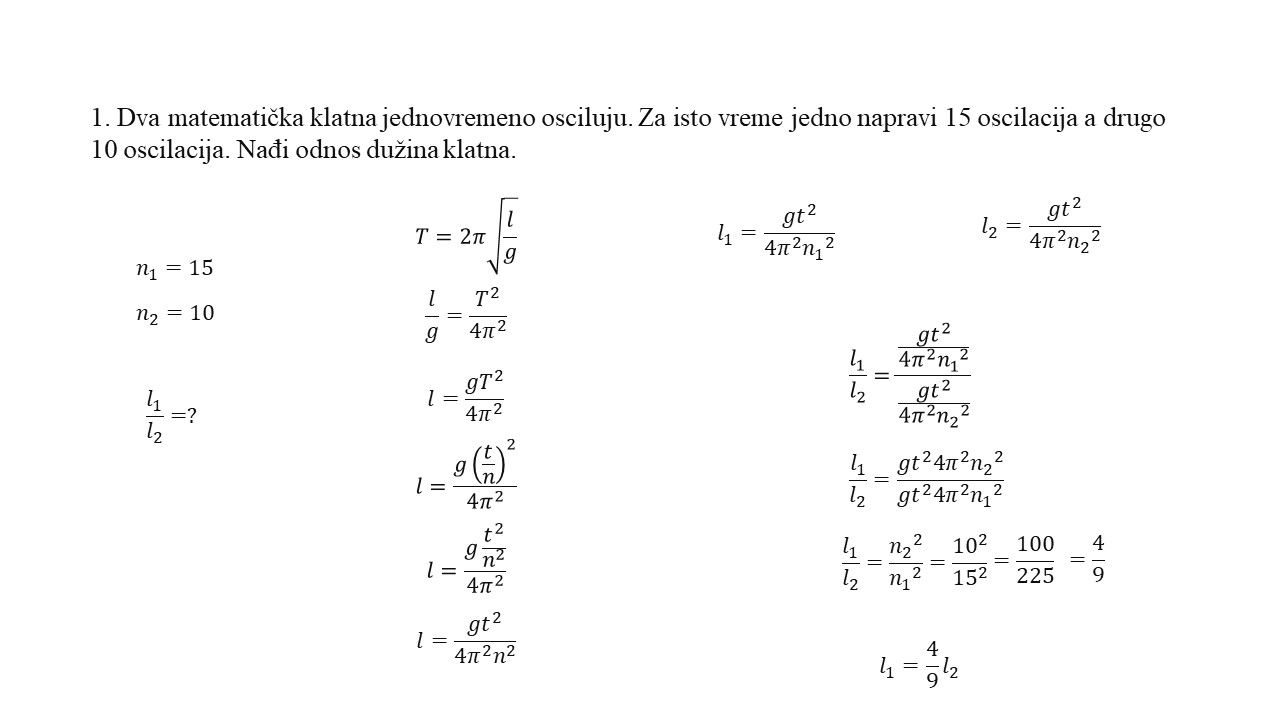 oscilacija priprema za takmičenje