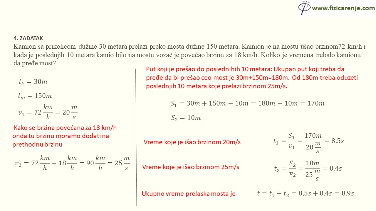 Zadaci telo kao nematerijalna tačka