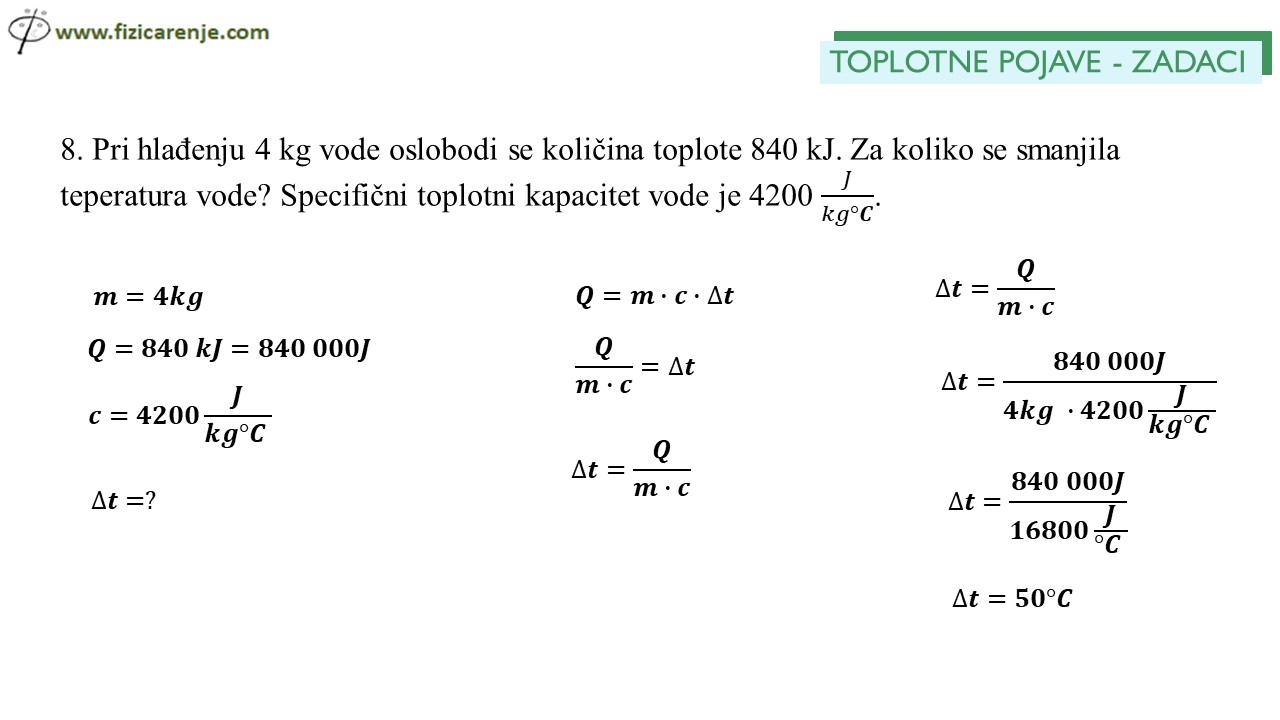 toplotne pojave zadaci