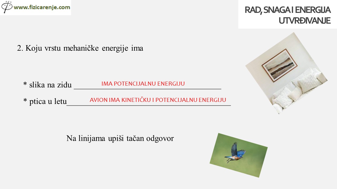 RAD SNAGA ENERGIJA utvrdjivanje