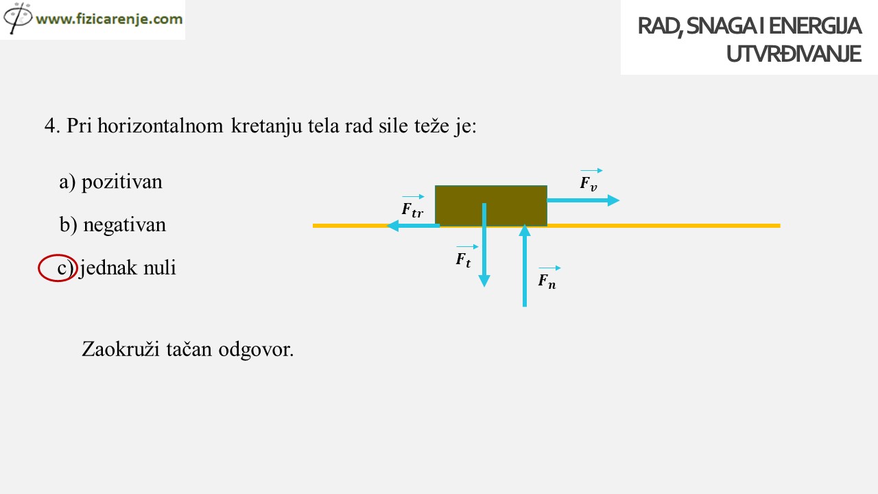 RAD SNAGA ENERGIJA utvrdjivanje