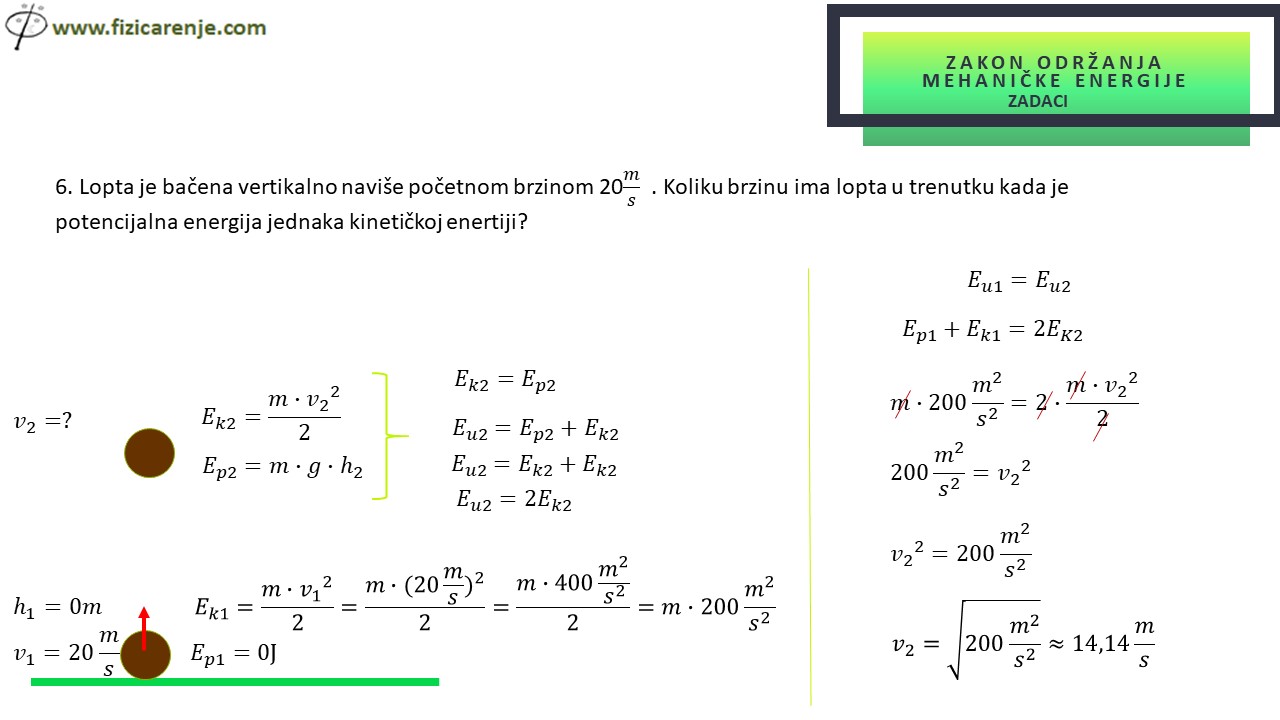 Slide8-14 Zakon održanja mehaničke energije zadaci drugi deo