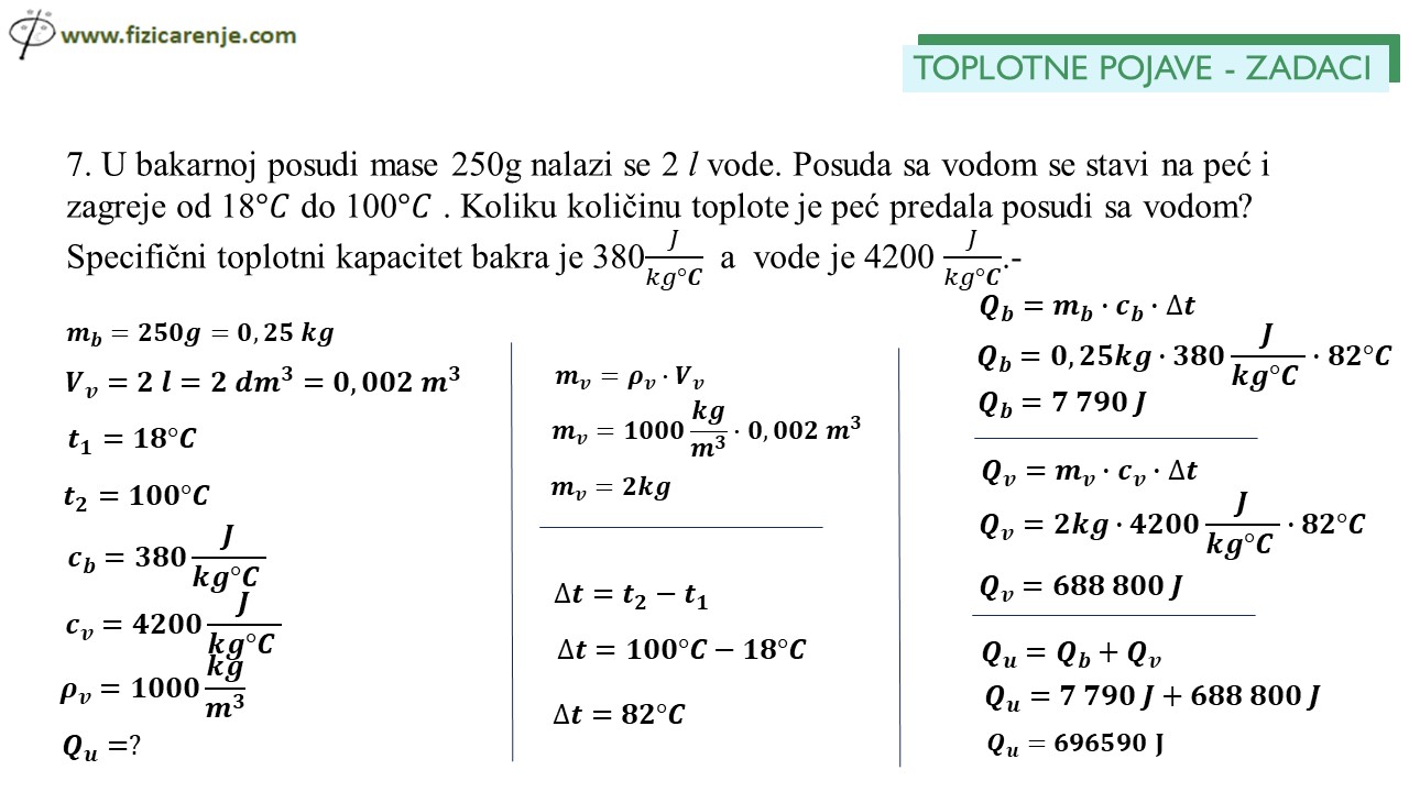 toplotne pojave zadaci