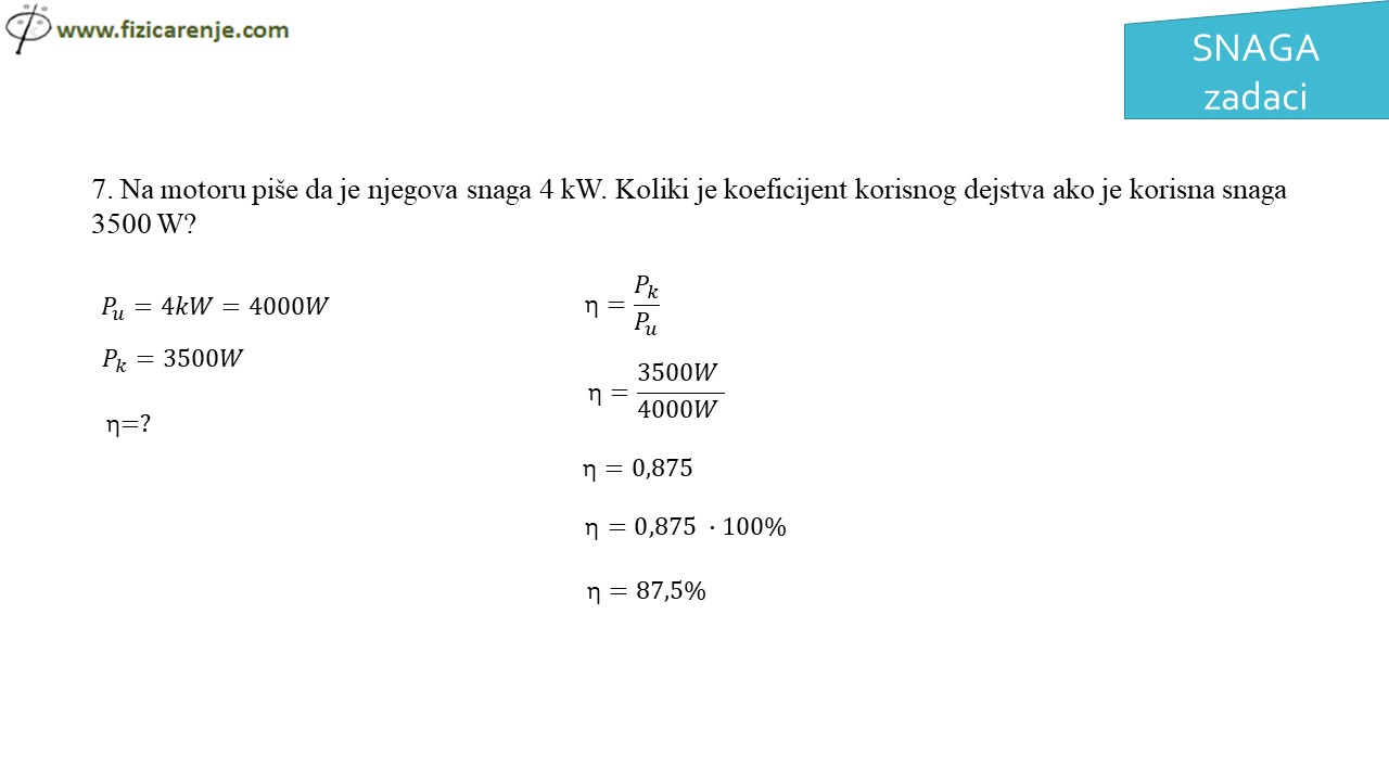 Snaga zadaci