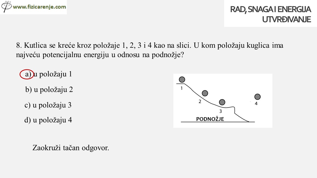 RAD SNAGA ENERGIJA utvrdjivanje