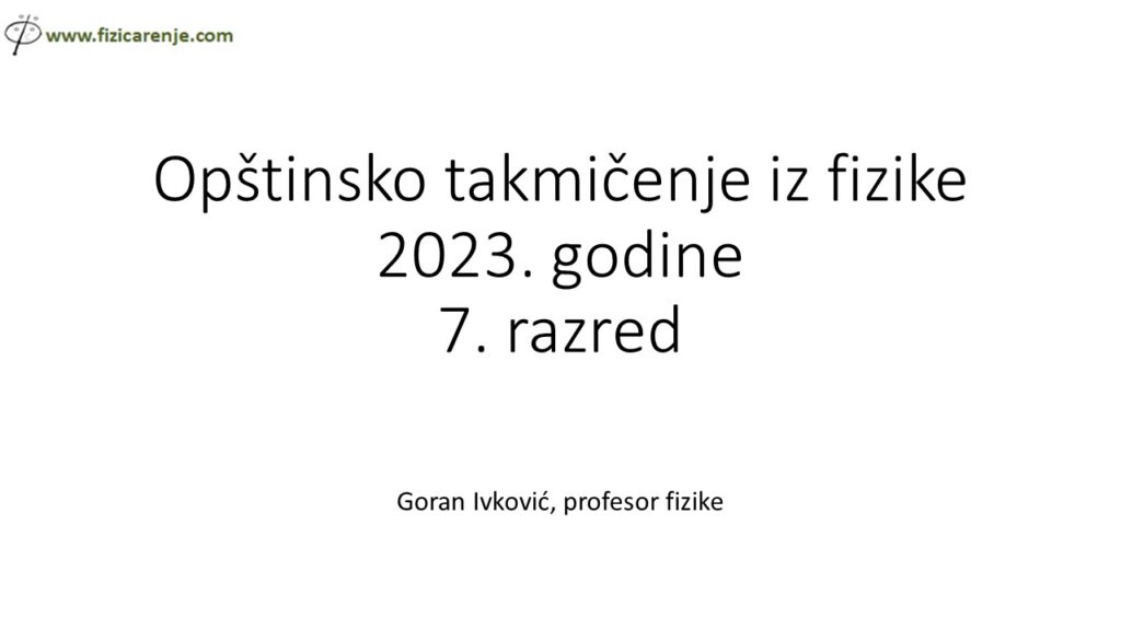 7 razred opštinsko takmičenje 2023